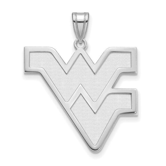 10k White Gold West Virginia U. XL Logo Pendant